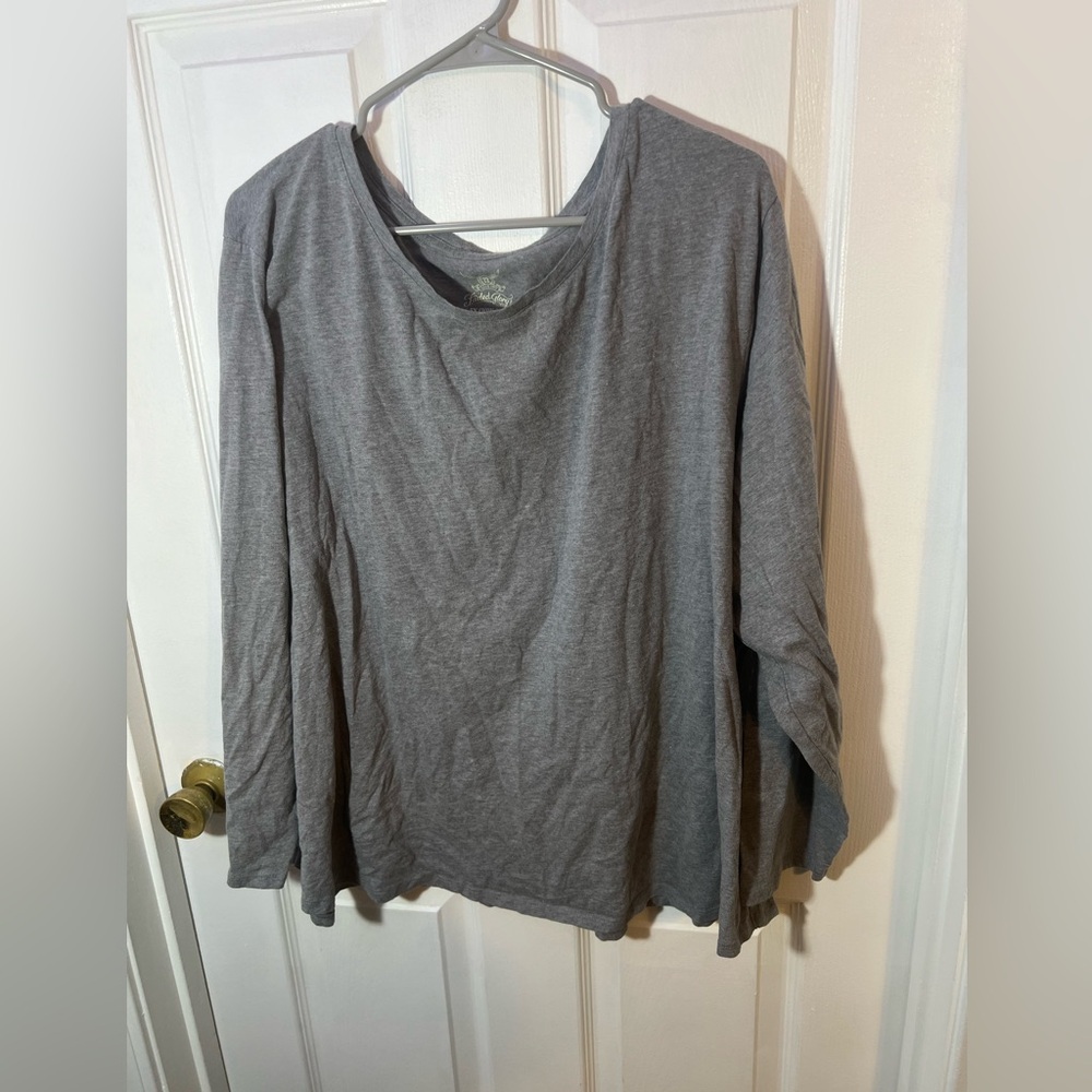 Faded Glory Gray Long Sleeve Women's Top Size 5X